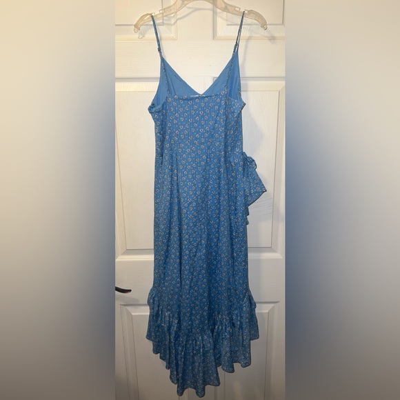 LoveShackFancy Maya Dress Ruffle Cotton Print Blue Size 4 - Picture 10 of 13